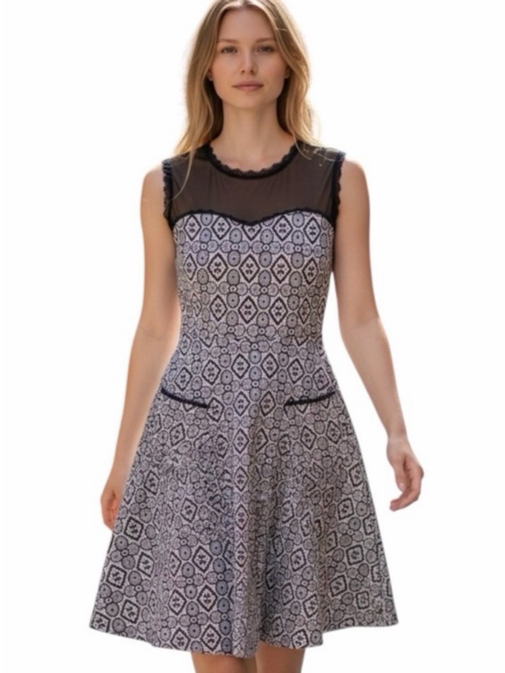 Effie’s Heart Pink and Black Fit & Flare Sleeveless Above The Knee Dress XS
